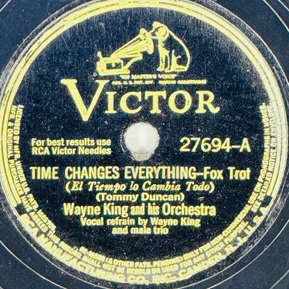 Wayne King Time Changes Everything / Misirlou - 27694 Victor 78 RPM 10" Shellac - Picture 2 of 4